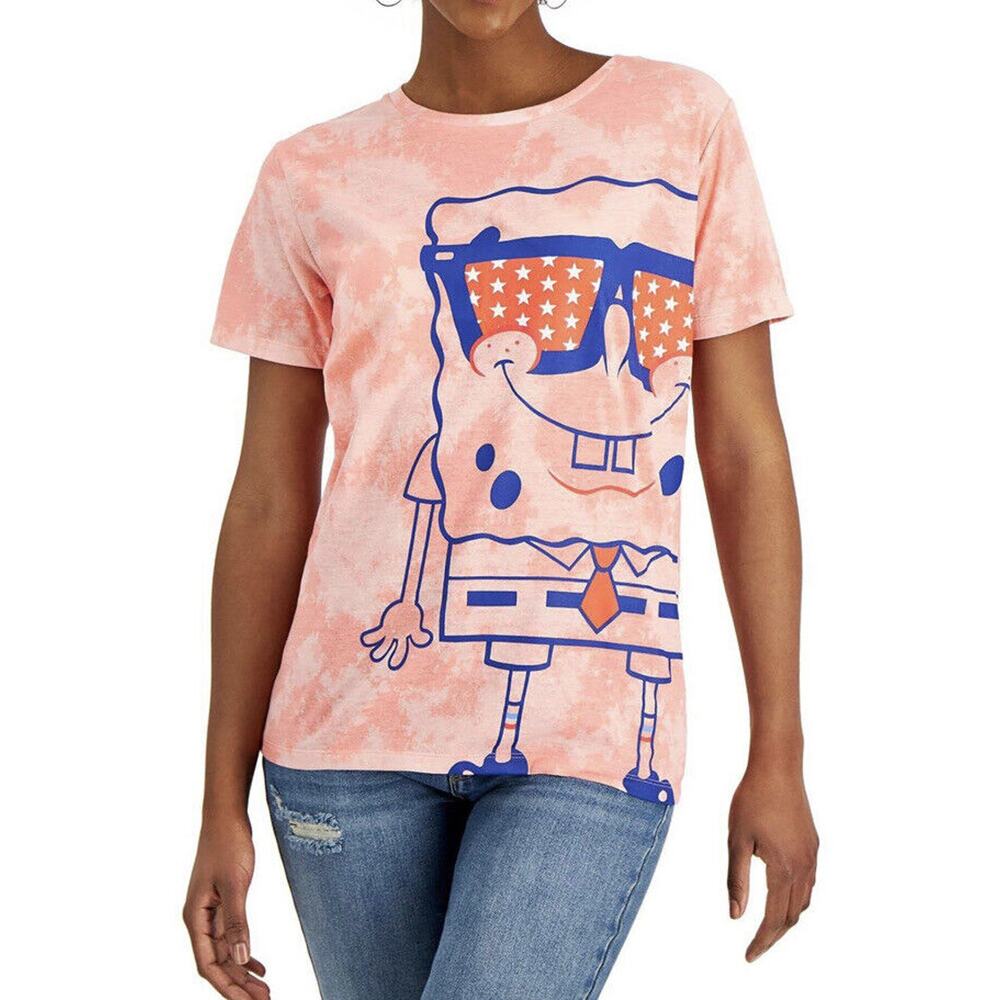 New Nickelodeon Womans Sz XS Sponge‎ Bob T Shirt Short Sleeve Red NWT